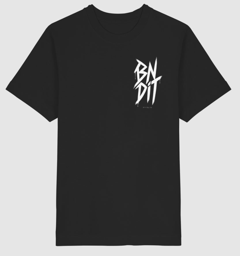BNDIT. Chest Tee in Schwarz