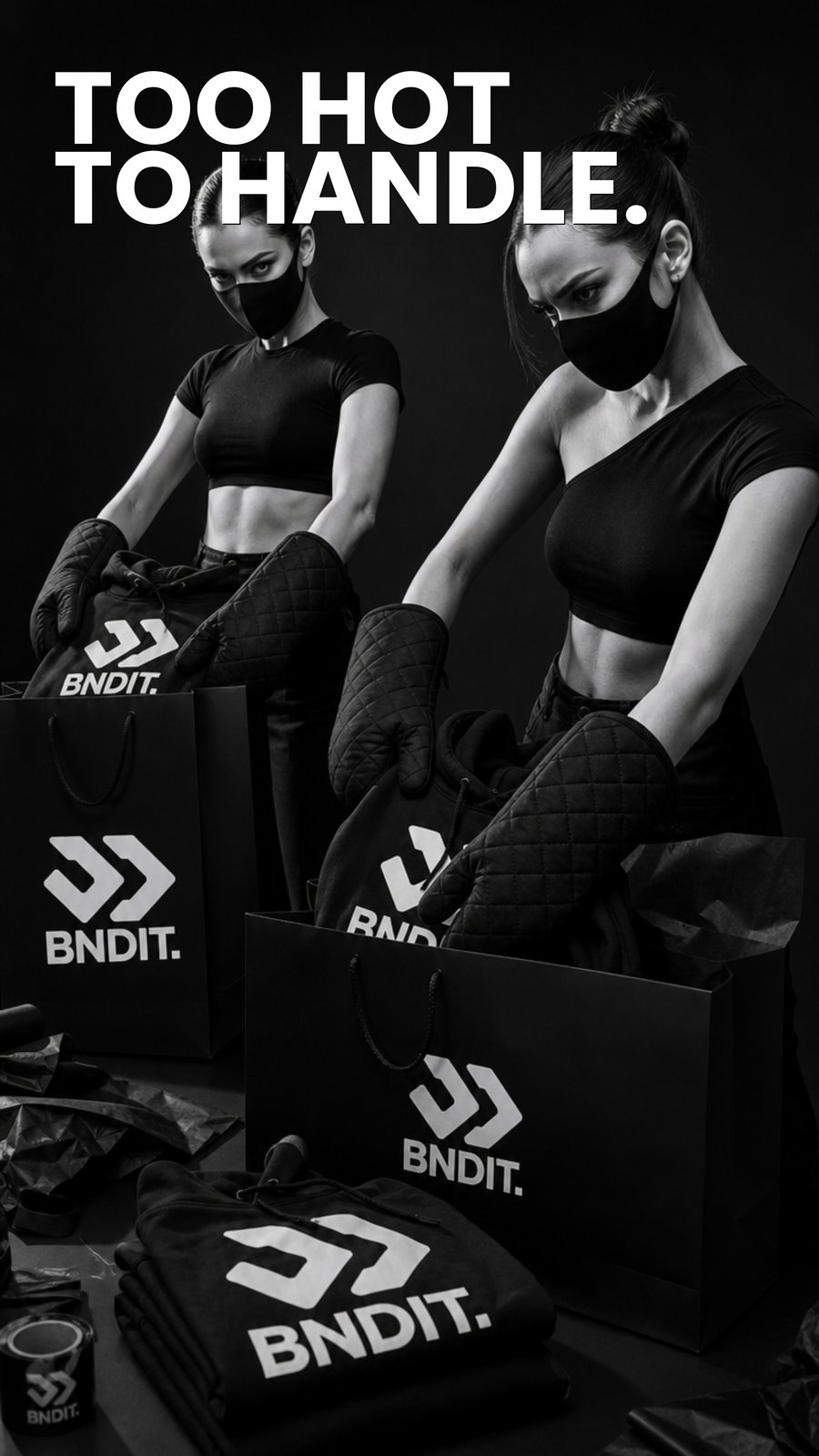 BNDIT. Kampagne — zwei Models mit BNDIT Shopping Bags